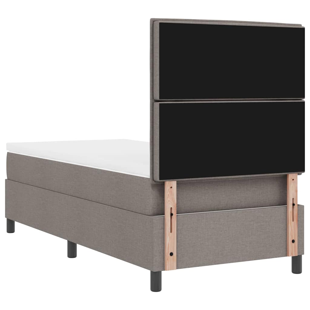 Box spring seng med madras med LED Gråbrun 100 x 200 cm Stof