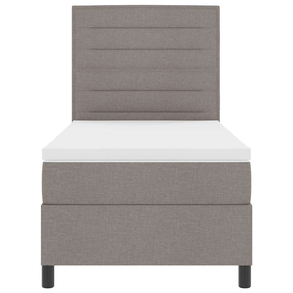 Box spring seng med madras med LED Gråbrun 100 x 200 cm Stof