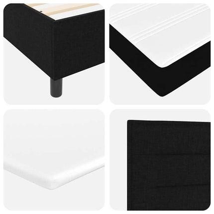 Box spring seng med madras med LED Sort 120 x 190 cm Stof