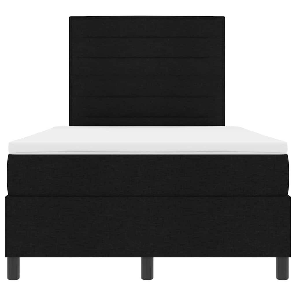 Box spring seng med madras med LED Sort 120 x 190 cm Stof