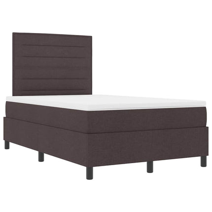 Box spring seng med madras med LED Mørkebrun 120 x 190 cm Stof
