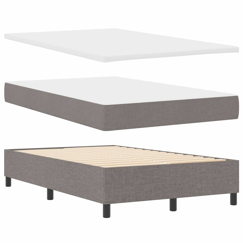 Box spring seng med madras med LED Gråbrun 120 x 190 cm Stof