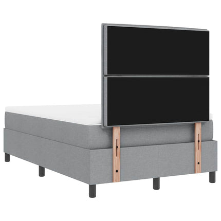 Box spring seng med madras med LED Lysegrå 120 x 200 cm Stof