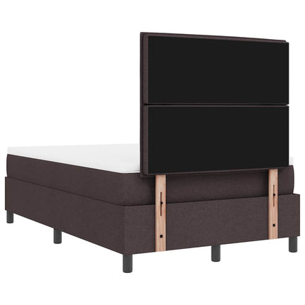 Box spring seng med madras med LED Mørkebrun 120 x 200 cm Stof