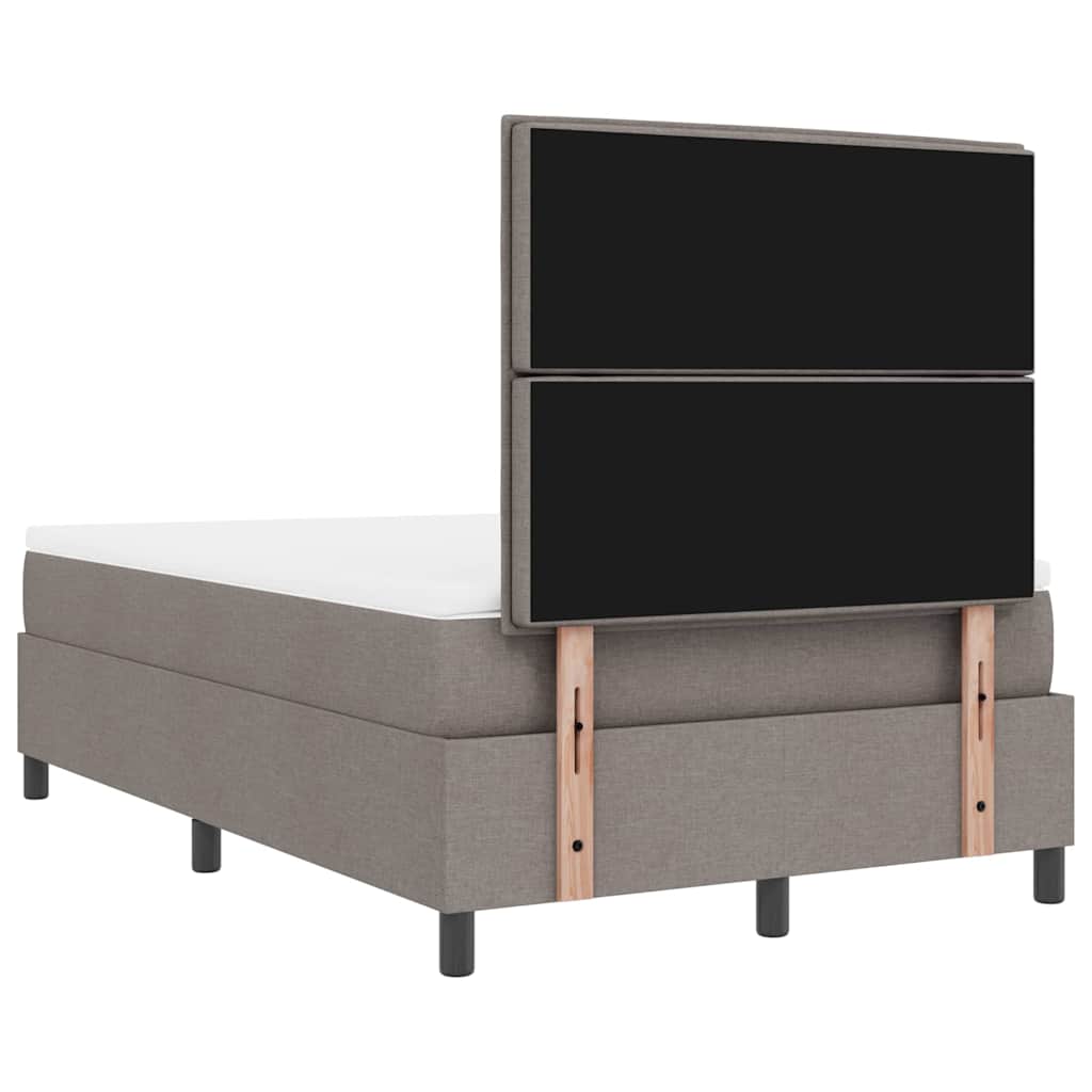 Box spring seng med madras med LED Gråbrun 120 x 200 cm Stof