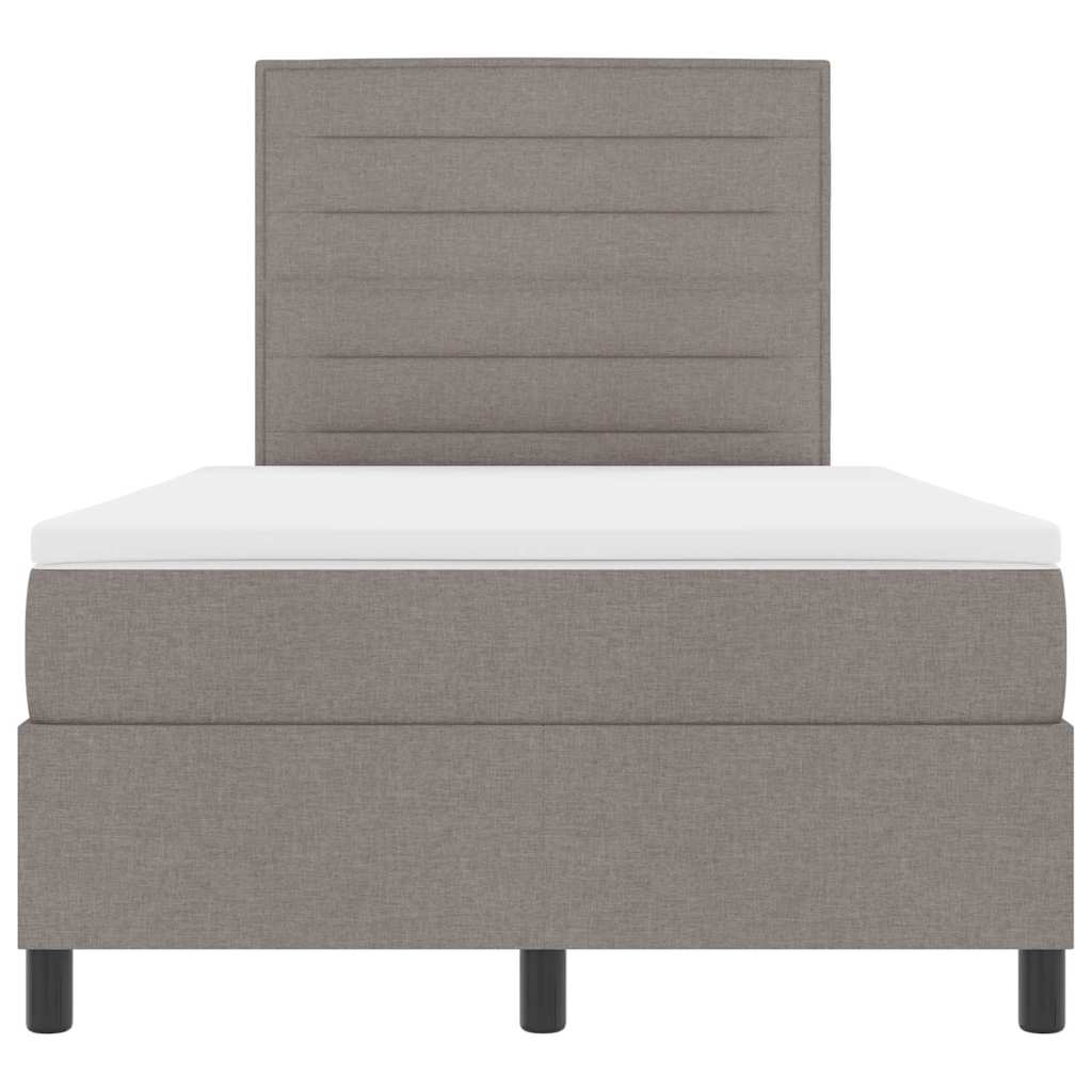 Box spring seng med madras med LED Gråbrun 120 x 200 cm Stof