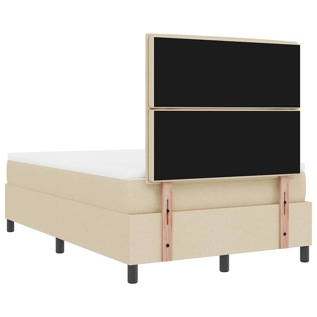 Box spring seng med madras med LED Creme 120 x 200 cm Stof