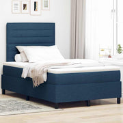 Box spring seng med madras med LED Blå 120 x 200 cm Stof