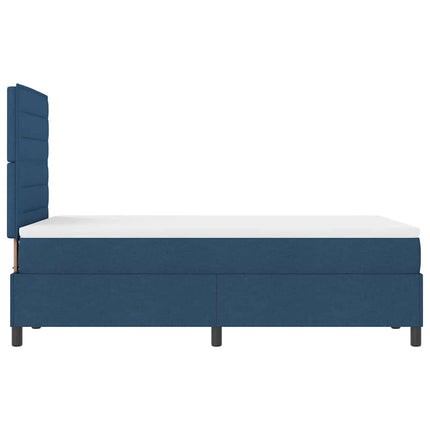 Box spring seng med madras med LED Blå 120 x 200 cm Stof