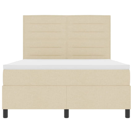 Box spring seng med madras med LED Creme 140 x 190 cm Stof