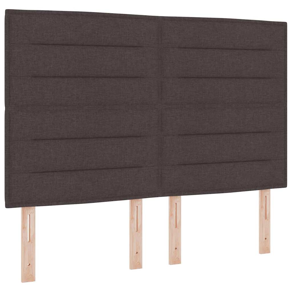Box spring seng med madras med LED Mørkebrun 140 x 200 cm Stof