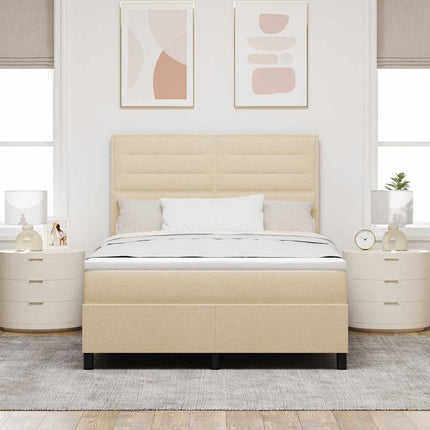 Box spring seng med madras med LED Creme 160 x 200 cm Stof