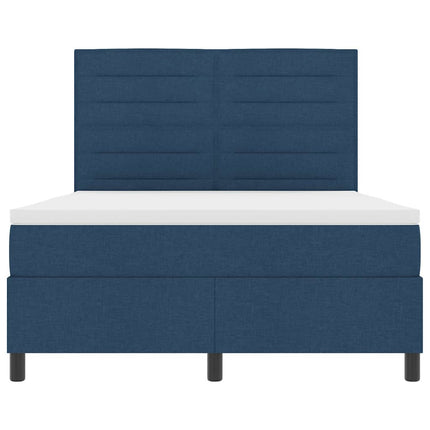 Box spring seng med madras med LED Blå 160 x 200 cm Stof