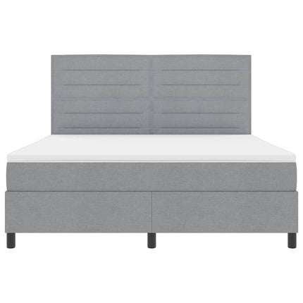 Box spring seng med madras med LED Lysegrå 180 x 200 cm Stof