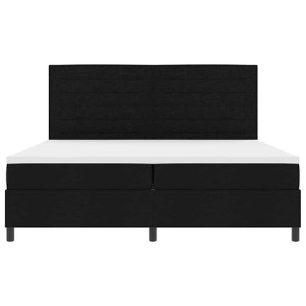 Box spring seng med madras med LED Sort 200 x 200 cm Stof
