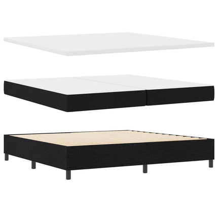 Box spring seng med madras med LED Sort 200 x 200 cm Stof