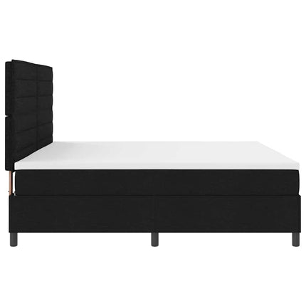 Box spring seng med madras med LED Sort 200 x 200 cm Stof