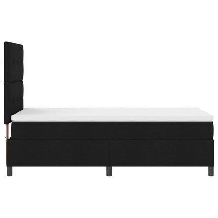 Box spring seng med LED-lysstrimler Sort 80 x 200 cm Stof