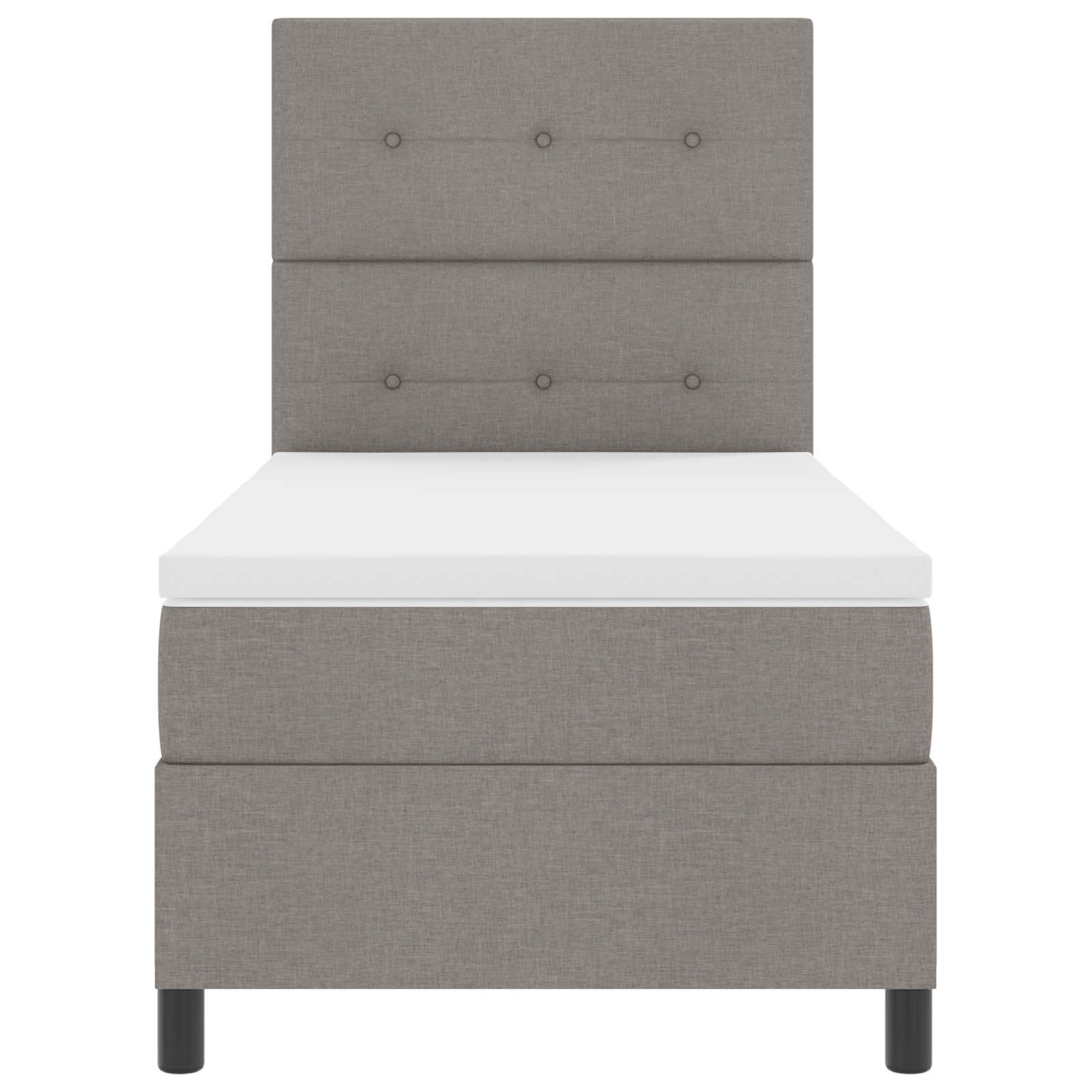 Box spring seng med LED-lysstrimler Gråbrun 80 x 200 cm Stof