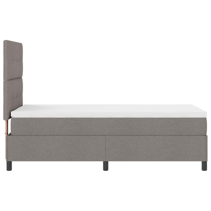 Box spring seng med LED-lysstrimler Gråbrun 80 x 200 cm Stof