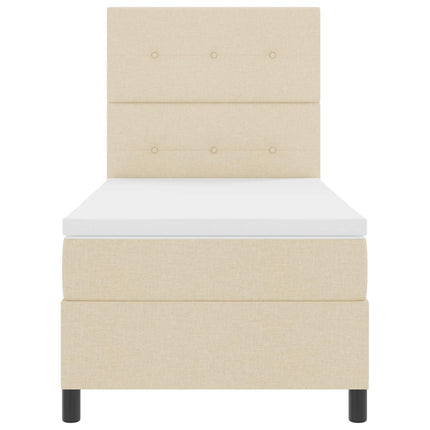 Box spring seng med LED-lysstrimler Creme 80 x 200 cm Stof