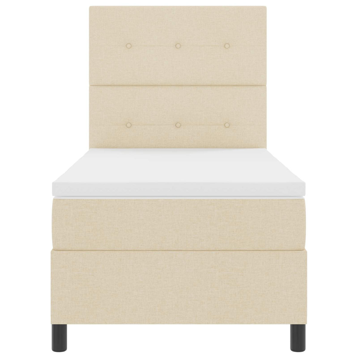 Box spring seng med LED-lysstrimler Creme 80 x 200 cm Stof