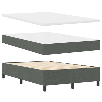 Box spring seng med LED-lysstrimler Mørkegrå 120 x 190 cm Stof
