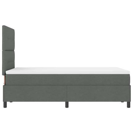 Box spring seng med LED-lysstrimler Mørkegrå 120 x 190 cm Stof