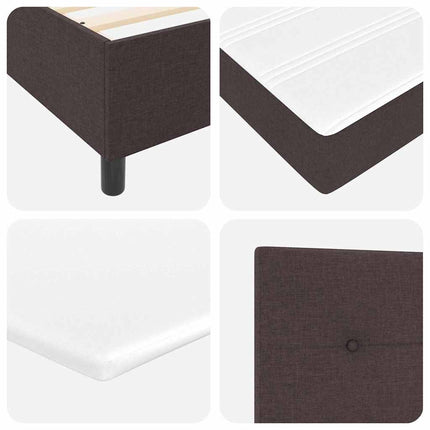 Box spring seng med LED-lysstrimler Mørkebrun 140 x 200 cm Stof