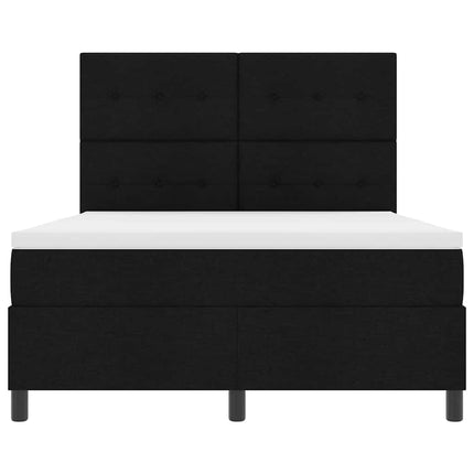 Box spring seng med LED-lysstrimler Sort 160 x 200 cm Stof