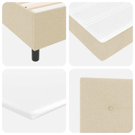 Box spring seng med LED-lysstrimler Creme 160 x 200 cm Stof