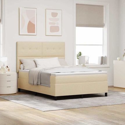 Box spring seng med LED-lysstrimler Creme 160 x 200 cm Stof