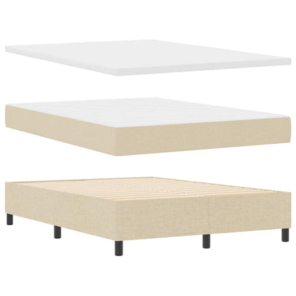 Box spring seng med LED-lysstrimler Creme 160 x 200 cm Stof