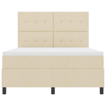 Box spring seng med LED-lysstrimler Creme 160 x 200 cm Stof