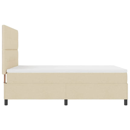 Box spring seng med LED-lysstrimler Creme 160 x 200 cm Stof