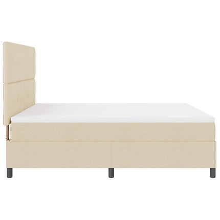 Box spring seng med LED-lysstrimler Creme 180 x 200 cm Stof