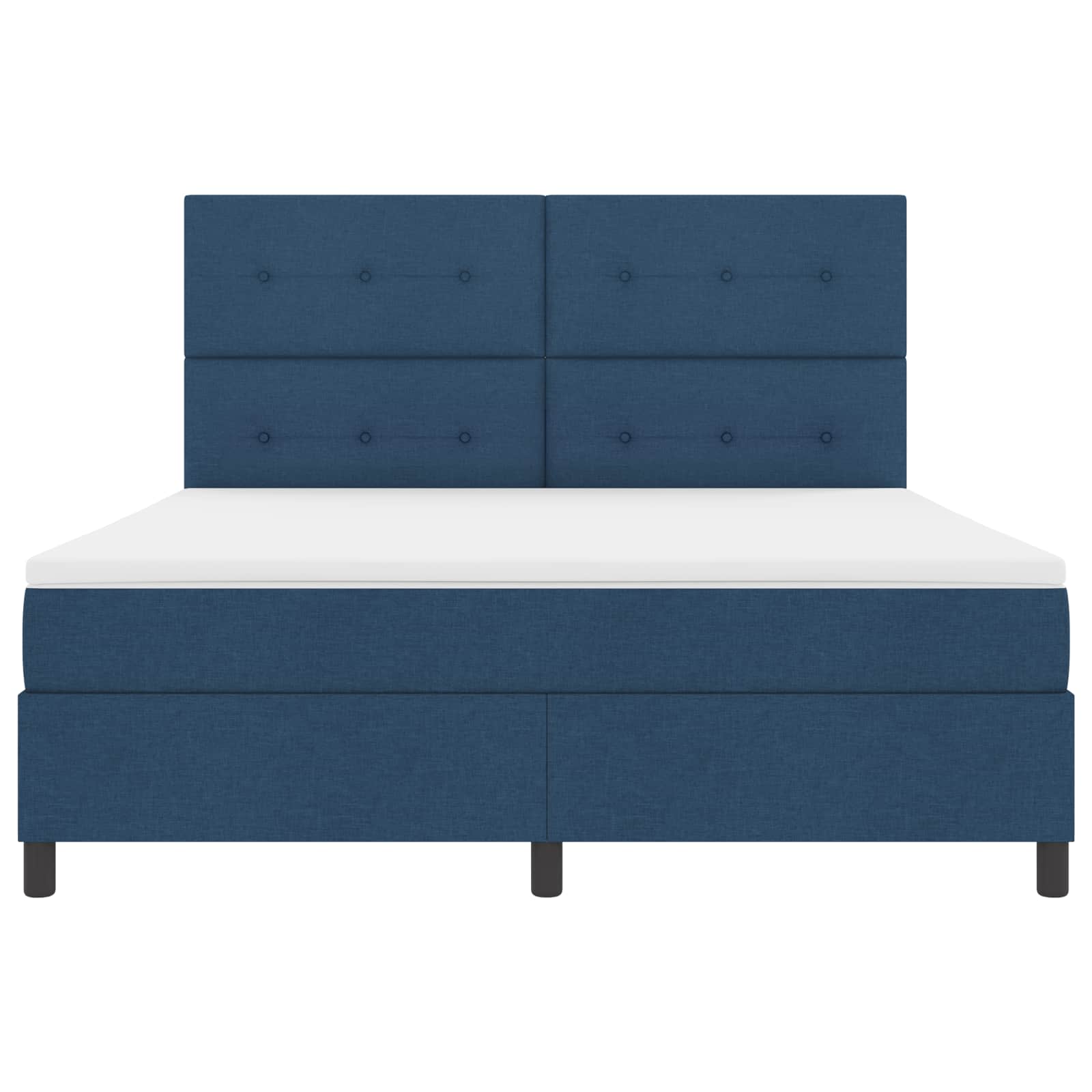 Box spring seng med LED-lysstrimler Bl 180 x 200 cm Stof