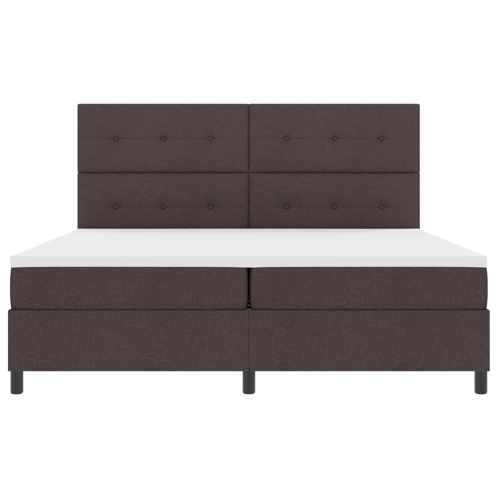 Box spring seng med LED-lysstrimler Mrkebrun 200 x 200 cm Stof