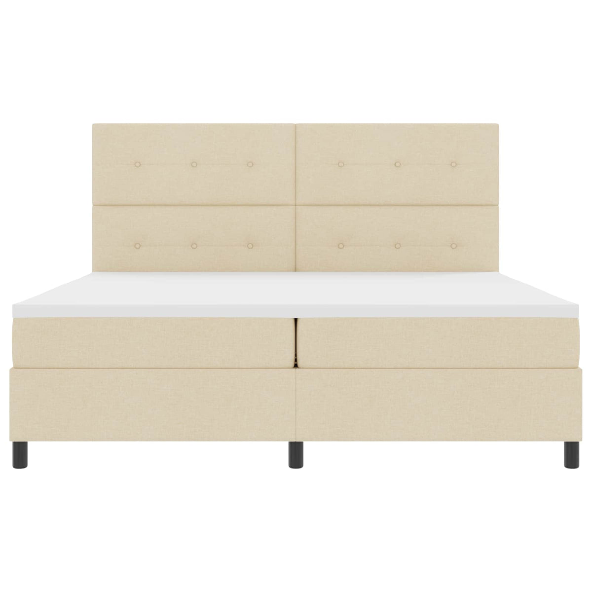 Box spring seng med LED-lysstrimler Creme 200 x 200 cm Stof