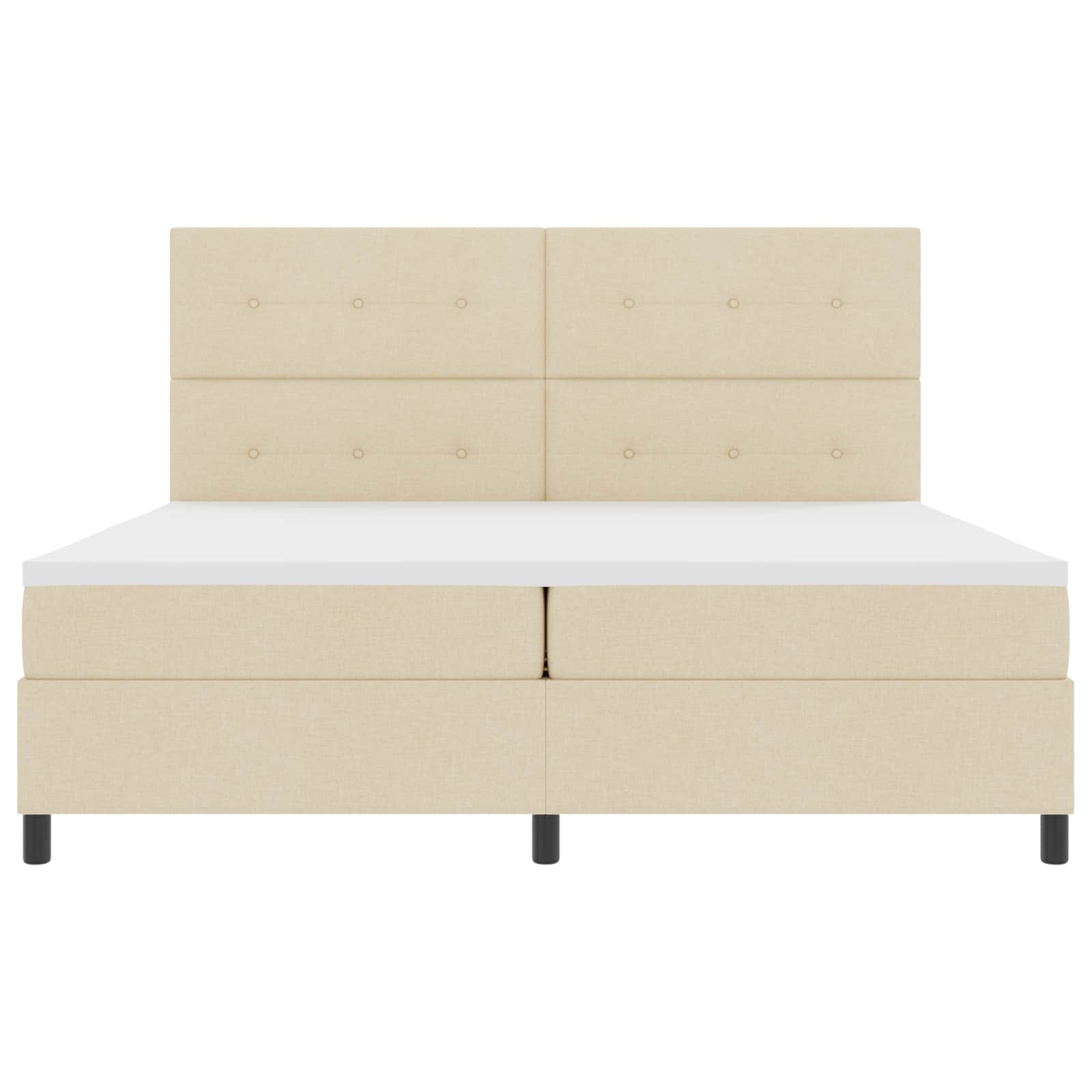 Box spring seng med LED-lysstrimler Creme 200 x 200 cm Stof