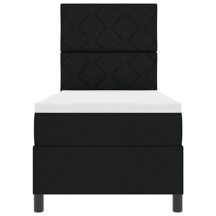 Box spring seng med LED-lysstrimler Sort 80 x 200 cm Stof