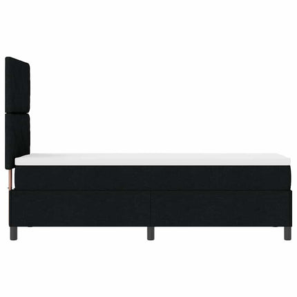 Box spring seng med LED-lysstrimler Sort 80 x 200 cm Stof