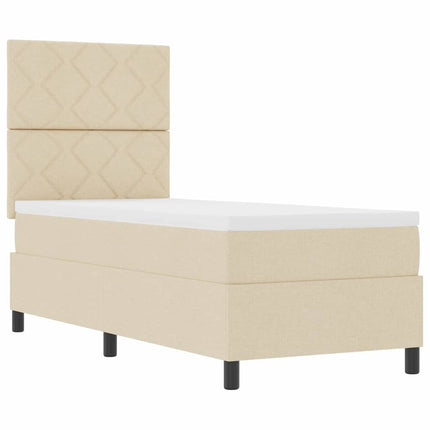 Box spring seng med madras med LED Creme 80 x 200 cm Stof