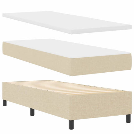 Box spring seng med madras med LED Creme 80 x 200 cm Stof