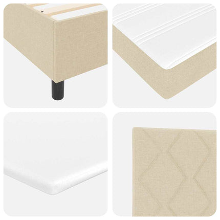 Box spring seng med LED-lysstrimler Creme 90 x 190 cm Stof