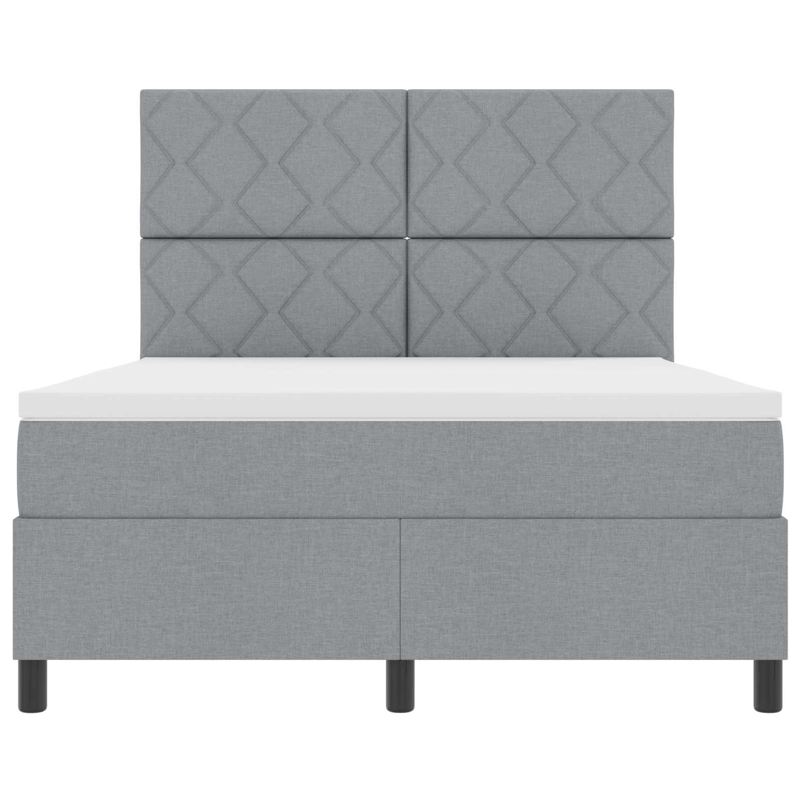 Box spring seng med madras med LED Lysegr 160 x 200 cm Stof