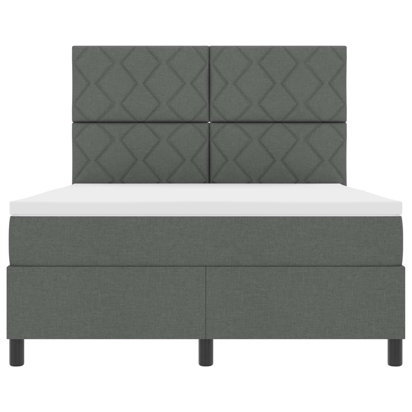 Box spring seng med LED-lysstrimler Mrkegr 160 x 200 cm Stof