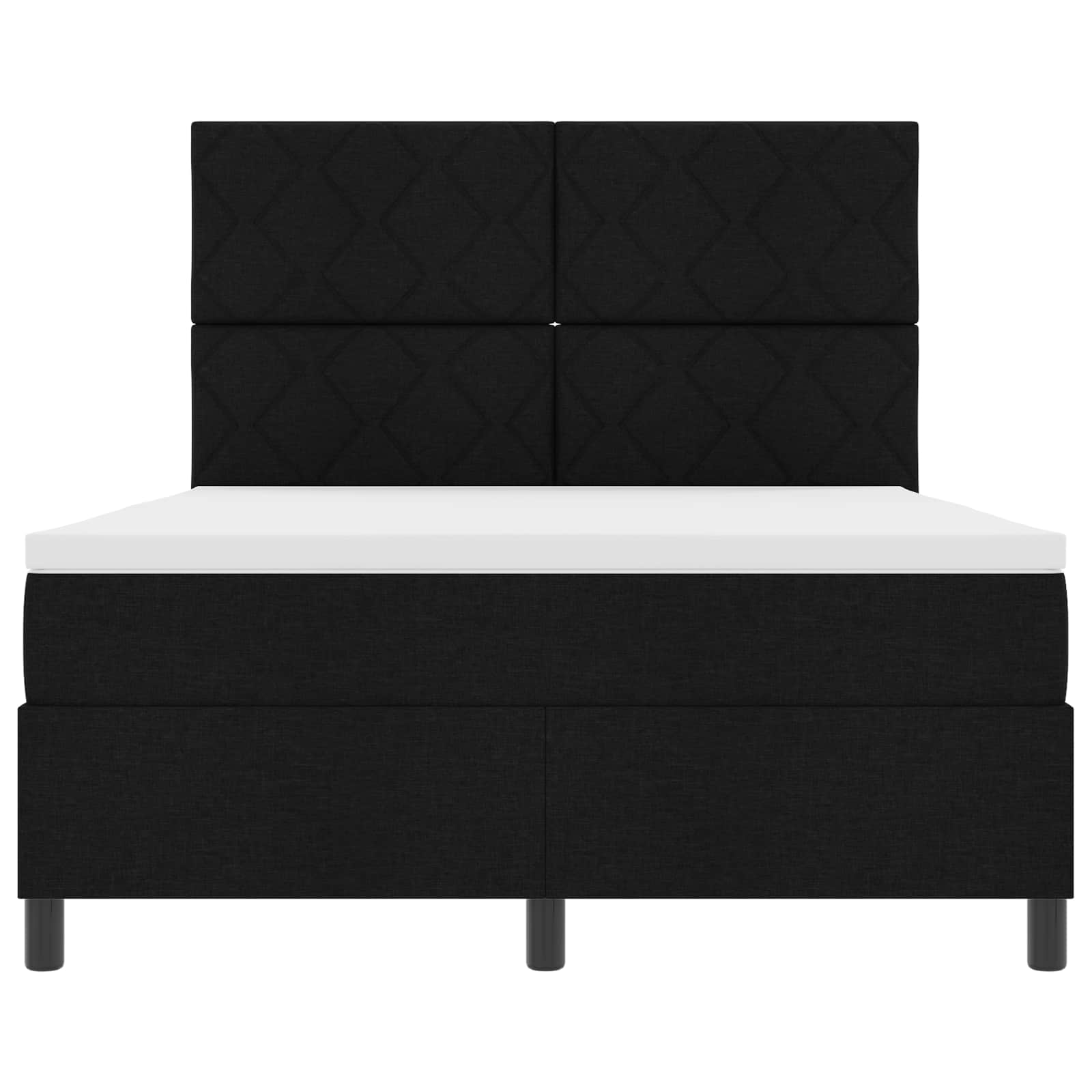 Box spring seng med LED-lysstrimler Sort 160 x 200 cm Stof