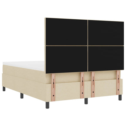 Box spring seng med LED-lysstrimler Creme 160 x 200 cm Stof