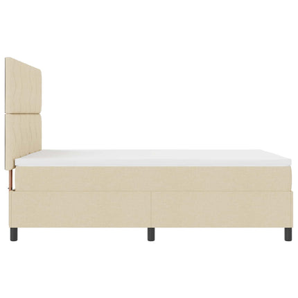 Box spring seng med LED-lysstrimler Creme 160 x 200 cm Stof